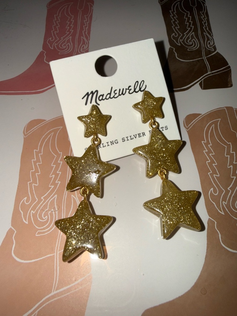 Madewell Glitter Star Earrings